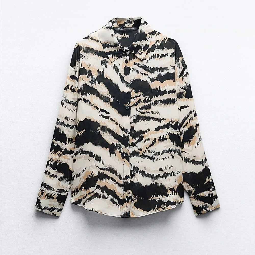 ZARA TIE DYE PRINT OVERSIZED SHIRT - Picture 3 of 8